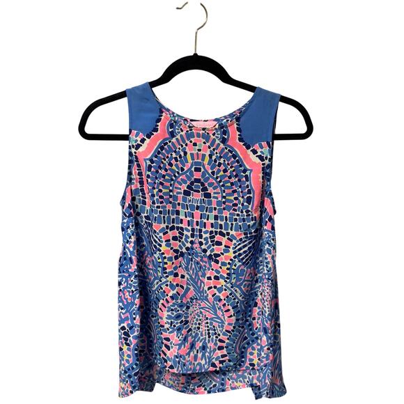 Lilly Pulitzer Sleeveless Zeta In Tic Tac Tile Tank Womens XS - Picture 1 of 6